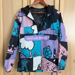 Men’s Reason Brand block party colorful jacket Size S new with tags